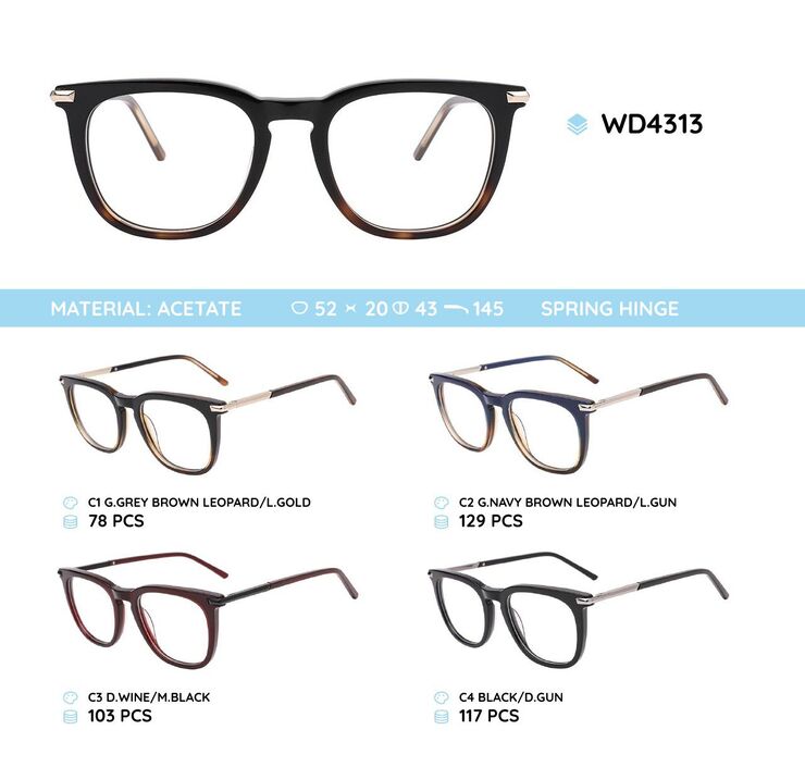 Plastic acetate eyeglasses frame WD4313