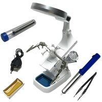 Soldering hand holder with magnifying glass and backlight 7023