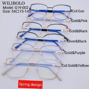 Metal ultrathin women's frames with spring hinges Wilibolo G19-002