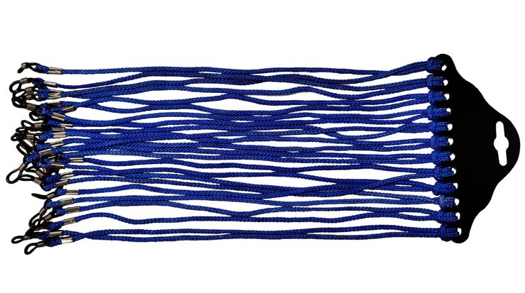 Braided string eyeglasses holder (blue), 60 cm (price for a pack - 12 pieces)