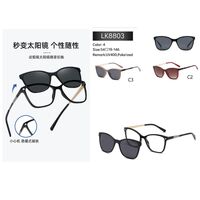 Plastic eyeglasses frame with a sun protection clip-on Leke LK8803