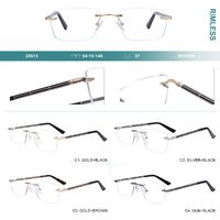 Rimless metal frames for glasses with spring hinges Big City 25613