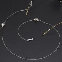 Металлическая нескользящая цепочка, со стразами и жемчужным шаром, для очков и масок GL265