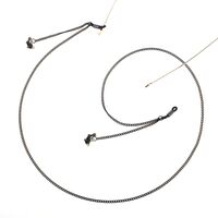 Black-colored metal non-slip chain, with pendant rabbit, for glasses and masks GL776