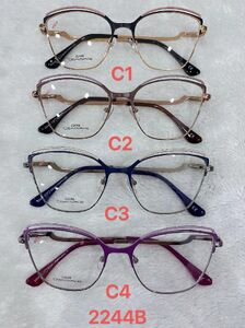 Metal frame for glasses with spring hinges 2244B