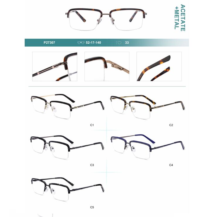 Plastic frames for glasses acetate material Big City collection P27307