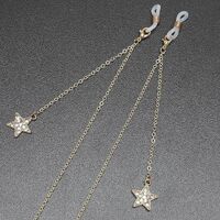 Metal non-slip chain, with pendant star and rhinestone, for glasses and masks GL388