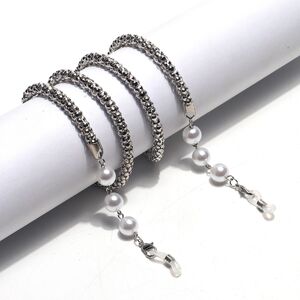 Metal non-slip chain 10 mm, with pearl 6 mm, for glasses and masks GL1485