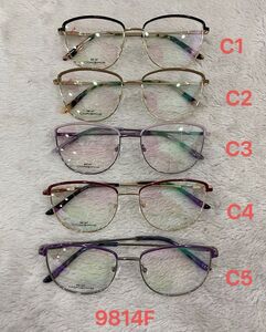 Metal frame for glasses with spring hinges 9814F