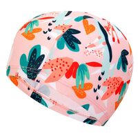 Textile waterproof swimming cap for kids 儿童花色布帽-YU