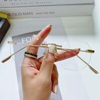 Очки металлические безрамочные с защитой от синего света 9722-GT