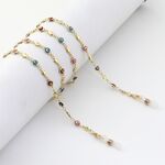 Металлическая нескользящая цепочка золотого цвета, с цветными глазами и звездами, для очков и масок GL984