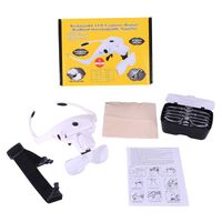 Binocular magnifier with backlight, magnifying glass with head mount 9892B2C充电-XX, magnification: 1X, 1,5X, 2X, 2,5X, 3,5X