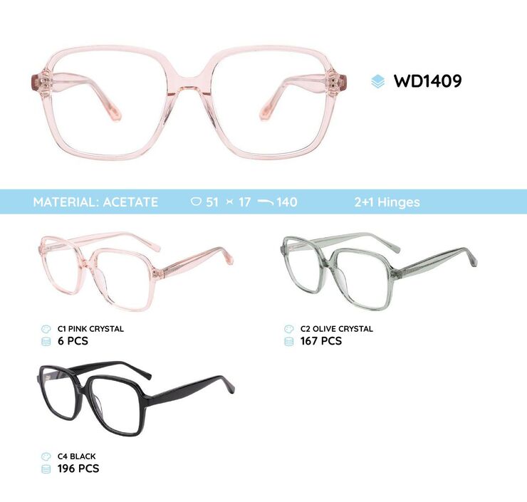 Plastic acetate eyeglasses frame for women WD1409