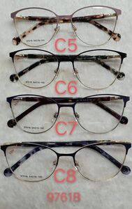Metal frame for glasses with spring hinges 9761B
