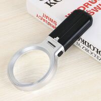 Folding magnifier with universal backlight, magnifying glass with handle 7006B-XX, diameter 70 mm, magnification: 3Х