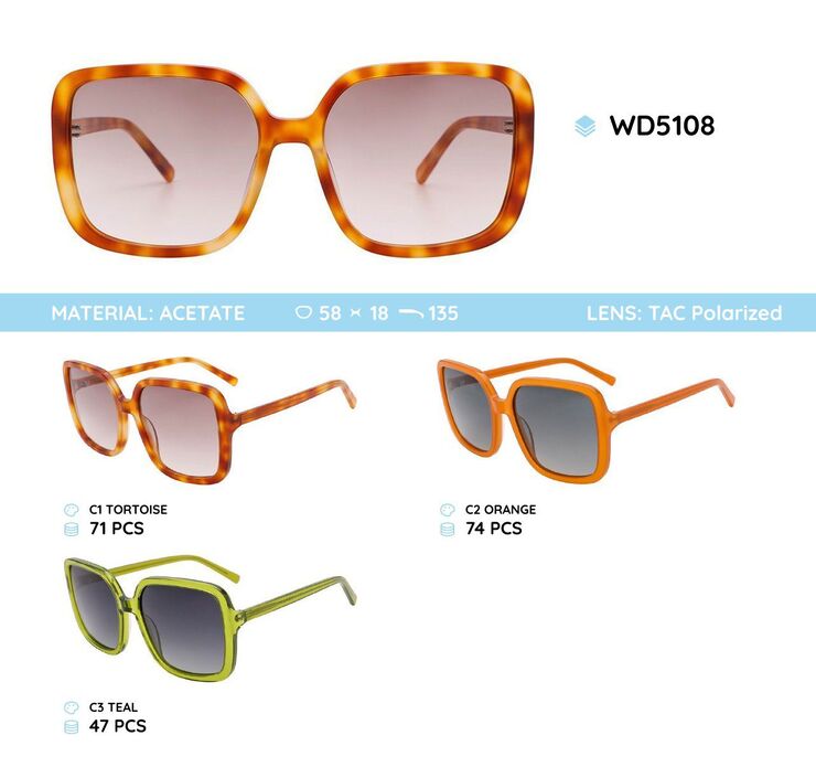 Plastic acetate frames polarized sunglasses WD5108