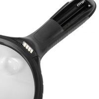Magnifier with universal backlight, magnifying glass with handle 4986E-XX, diameter 125 mm, magnification: 5X, 15X