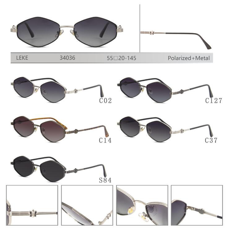 Polarized metal sunglasses for women Leke LK34036