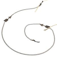 Металлическая нескользящая цепочка бронзового цвета, cо стрелой, для очков и масок GL116