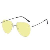 Polarized photochromic metal rimless sunglasses KY222107