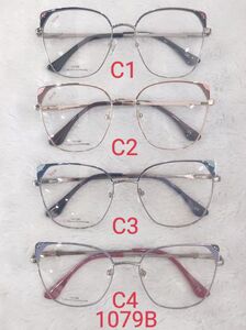 Metal frame for glasses with spring hinges 1079B