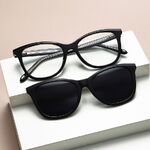 TR90 plastic frame with spring hinges + 5 polarized sun protection magnet clip-on set El Dorado EL1208