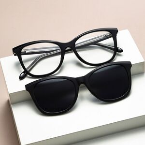 TR90 plastic frame with spring hinges + 5 polarized sun protection magnet clip-on set El Dorado EL1208