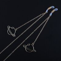 Металлическая нескользящая цепочка золотого цвета, с подвеской в виде планеты, для очков и масок GL761