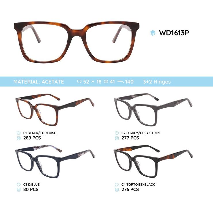 Plastic acetate eyeglasses frame WD1613P