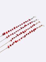 Металлическая нескользящая цепочка,комплект из золотой и серебрянной с натуральным красным камнем, для очков и масок GM126