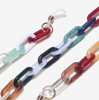 Acrylic non-slip matte chain, oval concave shape, for glasses and masks GB068