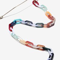 Acrylic non-slip matte chain, oval concave shape, for glasses and masks GB068