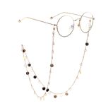 Gold-colored metal non-slip chain, with round, for glasses and masks GL847