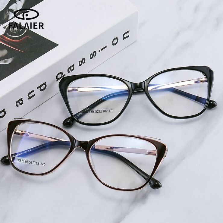 TR90 plastic frame or glasses with blue light protection, with spring hinges FA87139