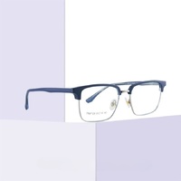 Combined frame (metal + TR90) or glasses with blue light protection, with spring hinges FA87129