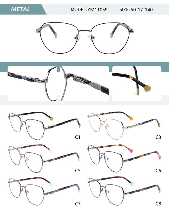 Metal frame for women with spring hinges YM11059-DA