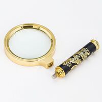 Magnifier, magnifying glass with a handle with a dragon pattern 金-龙60-XX, diameter: 47 mm, magnification: 8X