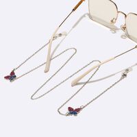 Металлическая нескользящая цепочка золотого цвета, с бабочкой, для очков и масок GL1580