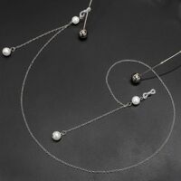 Металлическая нескользящая цепочка, с жемчугом, для очков и масок GL451