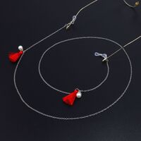 Metal non-slip chain, with tassel pearl, for glasses and masks GL905