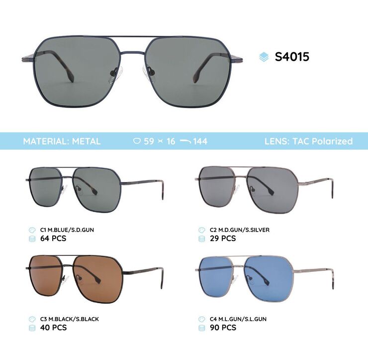 Солнцезащитные поляризационные очки в металлической оправе S3023T