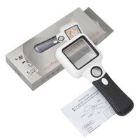Magnifier with universal backlight, magnifying glass with handle 6018-XX, size: 50x50 mm, magnification: 5X, 45X