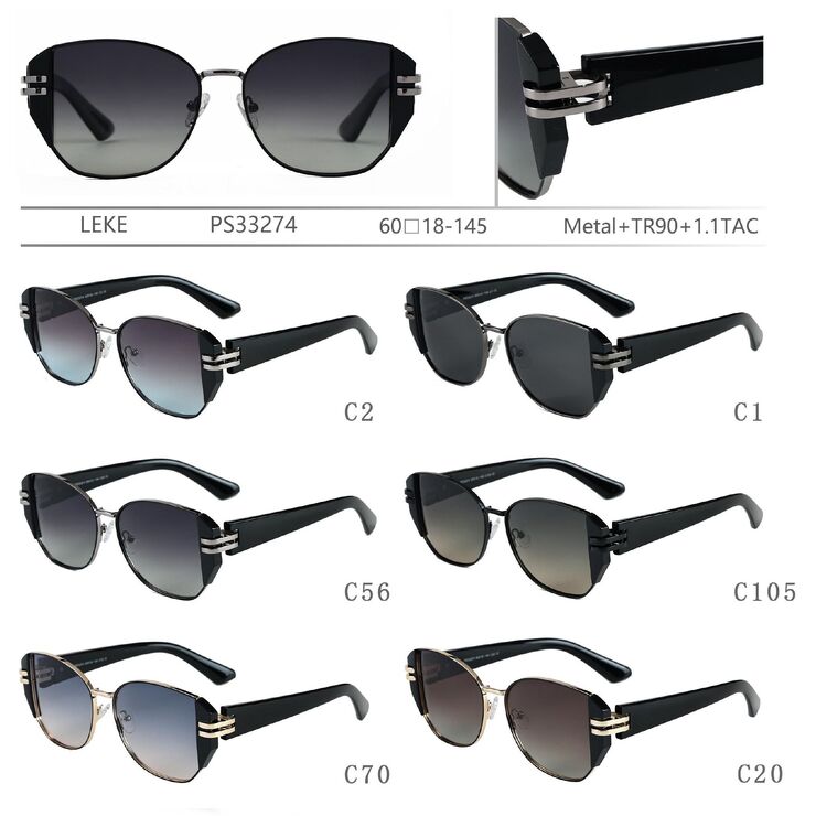 Metal + TR90 plastic sunglasses Leke PS33274