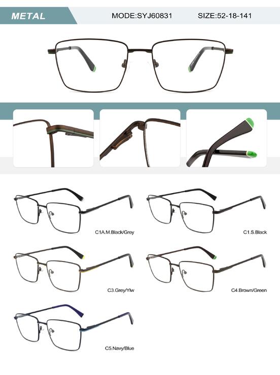 Metal frame for men with spring hinges SYJ60831-DA