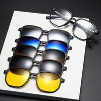 Оправа пластиковая TR90/PC + комплект из 5 поляризационных солнцезащитных насадок (клипон) на магните + кожаная сумка El Dorado EL2363