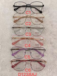 Metal frame for glasses with spring hinges Defile D1238AJ