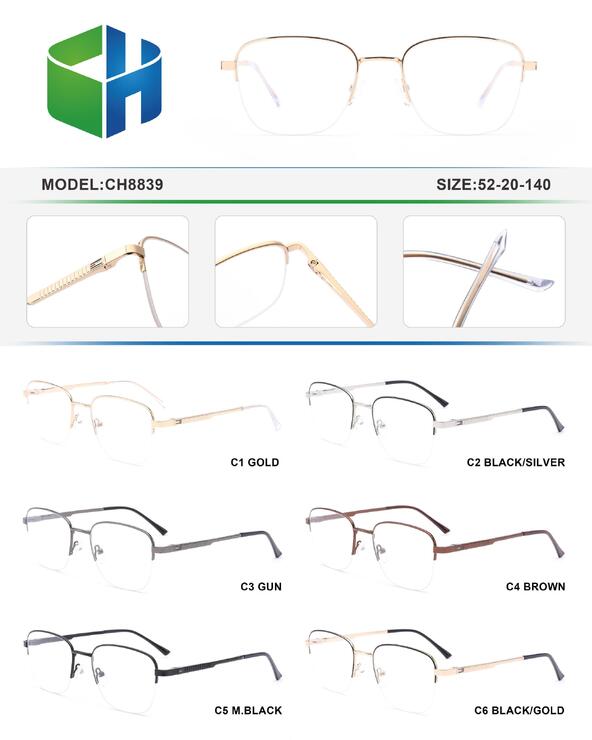 Metal nylor frame with spring hinges CH8839-DA