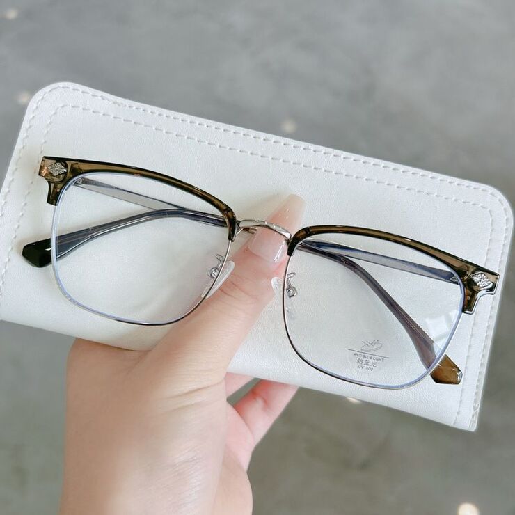 Оправа полуободковая комбинированная (металл + TR90) с линзами Blue Ray Cut MAMO H17020