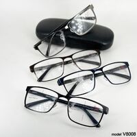 Ready-made semi-rimless plastic frame glasses Vizzini V8008, diopters from +0.75 to +6.00